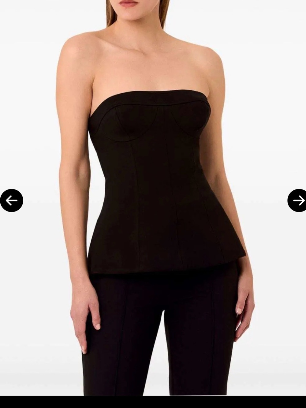 NICHOLAS Black Strapless Bustier Peplum Top